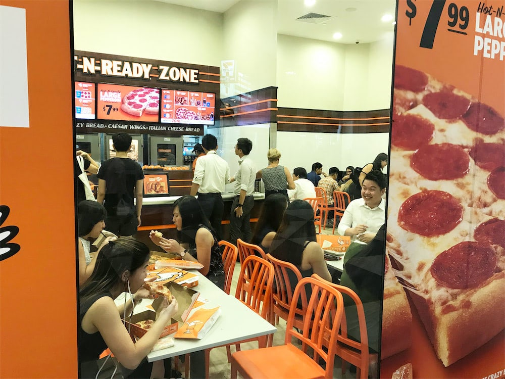caesar walkway flyer distribution raffles place crowded restaurant 2