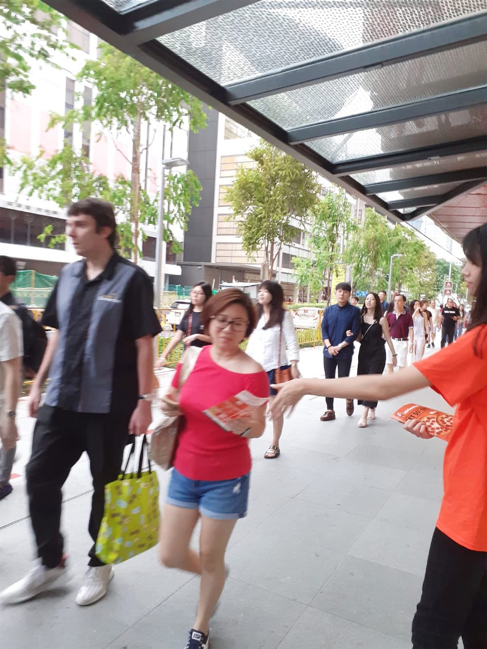 funan caesar pizza walkway distribution flyer distributor at work 4