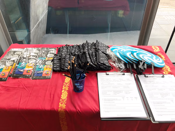 Indian Heritage Center Events flyer distribution marketing booth with items