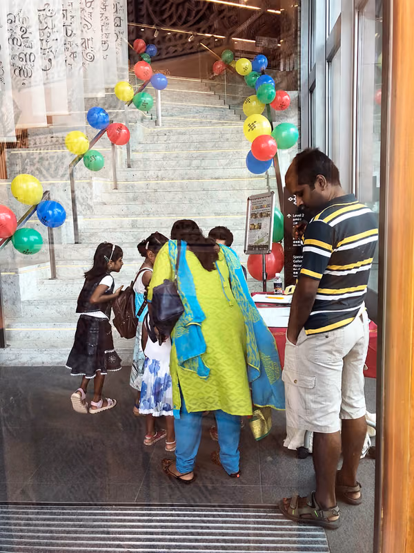 Indian Heritage Center Events flyer distribution marketing people entering event venue
