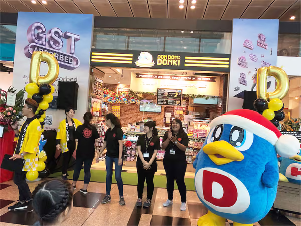 don don donki at changi jewel event marketing with mascot opening ceremony