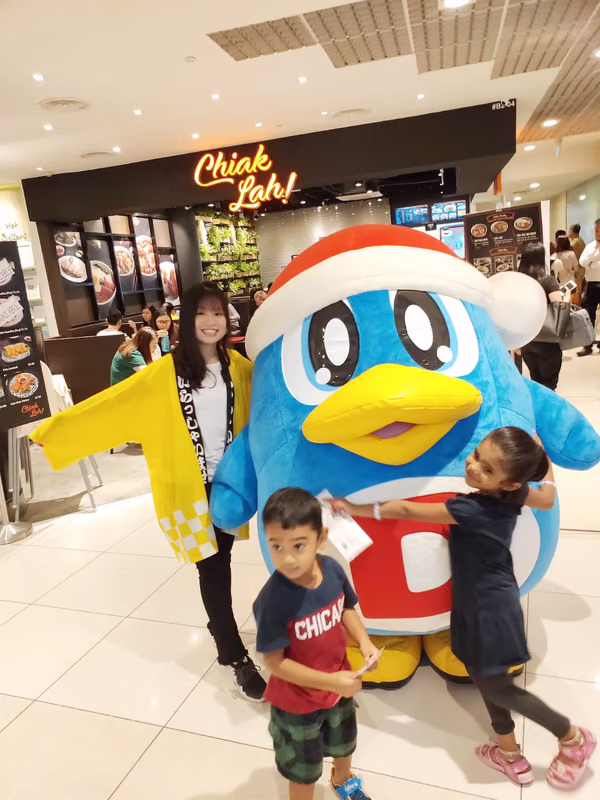 don don donki at city square event marketing with mascots and children 2