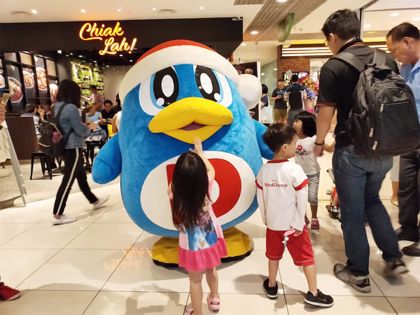 don don donki at city square event marketing with mascots and children