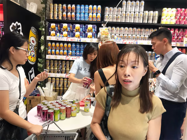 don don donki at novena drinks event booth