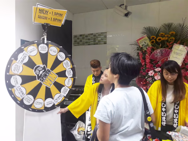 don don donki at novena event booth spinning wheel 2