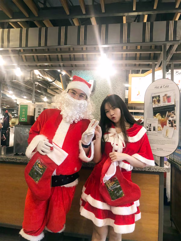 santa and assistant at food republic events marketing posing for photos 18